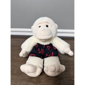 Vintage Plush Creations Inc White Gorilla in Red Lip Print Kisses Shorts Plush
